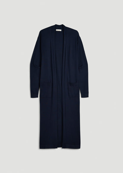 Maxi Knit Lounge Cardigan for Tall Women in Royal Navy