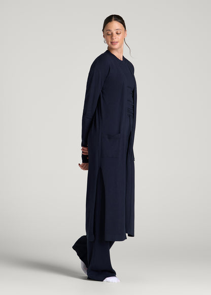Maxi Knit Lounge Cardigan for Tall Women in Royal Navy
