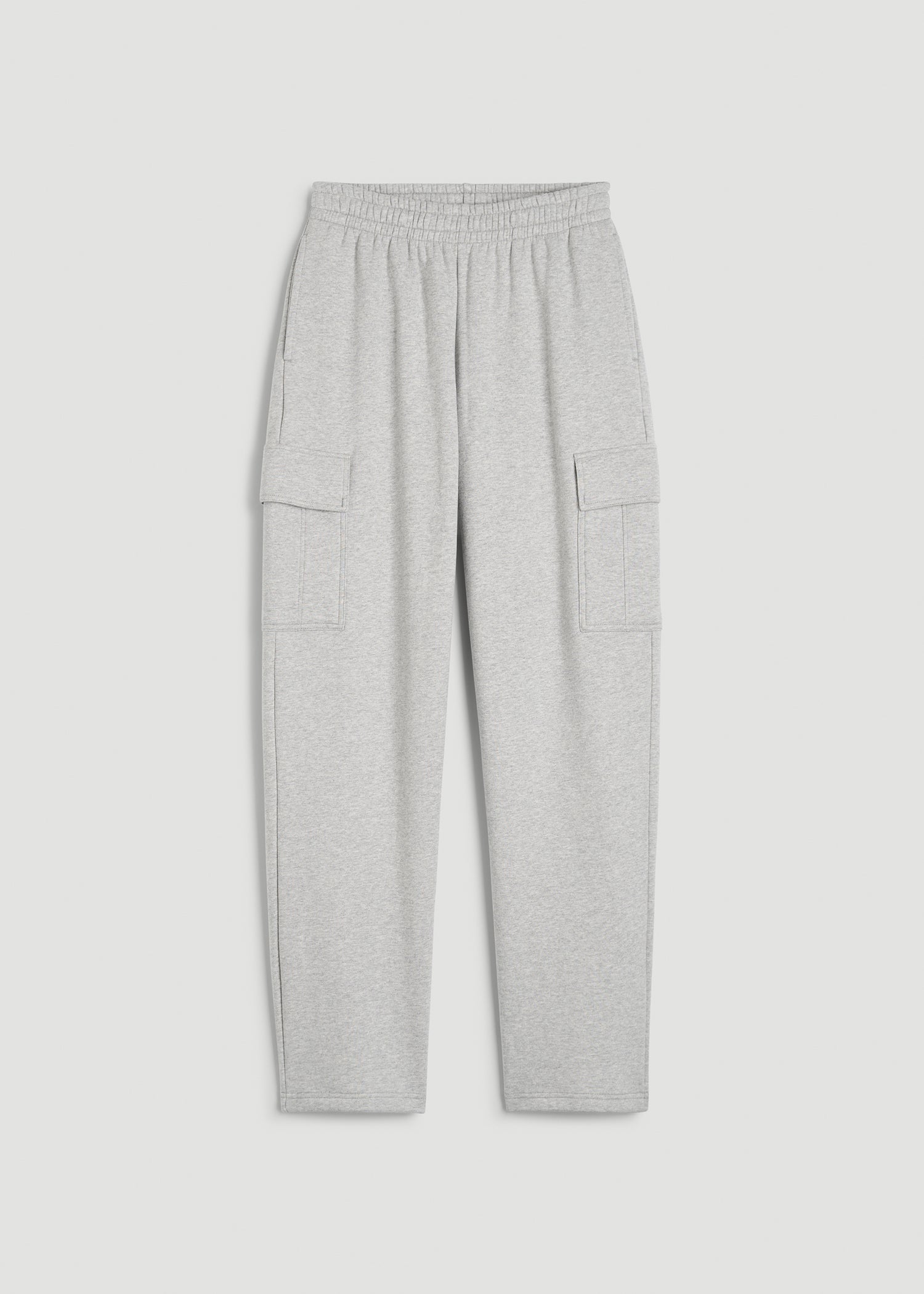 Mid Rise Cargo Fleece Sweatpants for Tall Women in Grey Mix