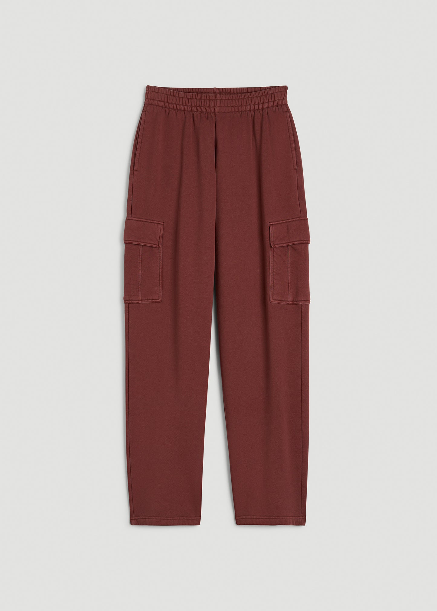 Mid Rise Cargo Fleece Sweatpants for Tall Women in Intense Rust