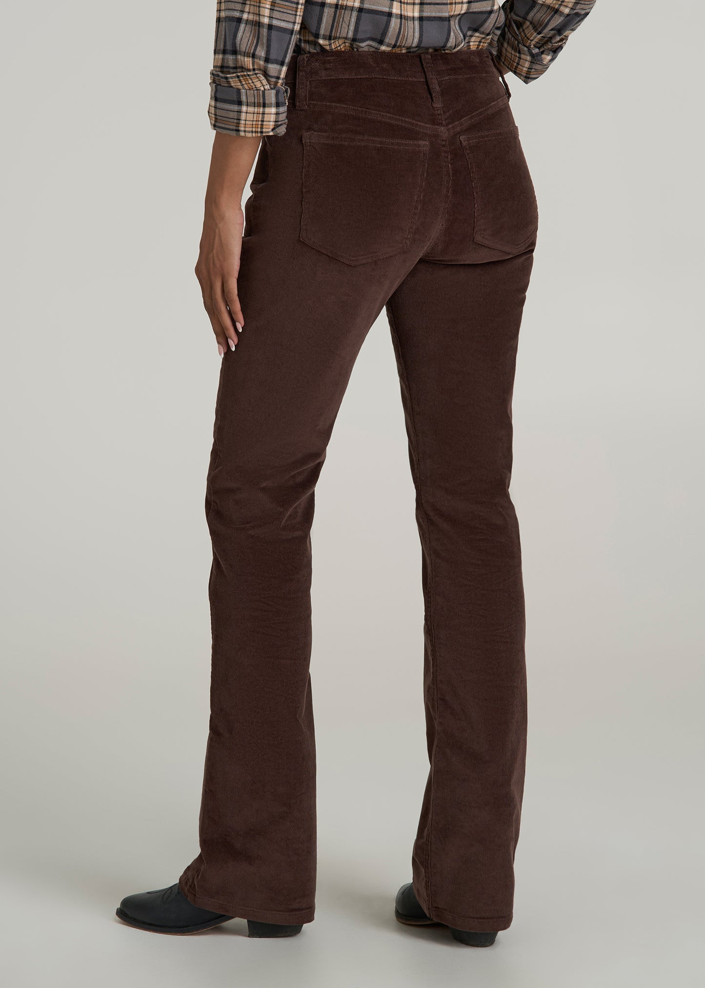 Mid Rise Mini Bootcut Tall Corduroy Pants for Women in Espresso