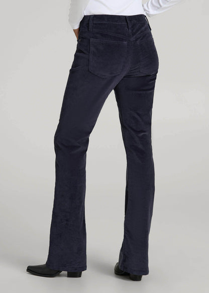 Mid-Rise Mini Bootcut Corduroy Pants for Tall Women in Patriot Blue