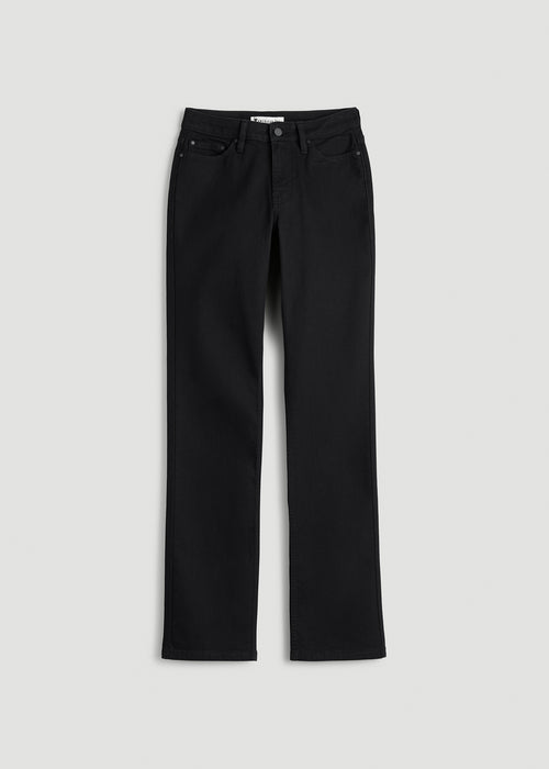 Mid-Rise Straight Fit Jeans for Tall Women in Optimum Black