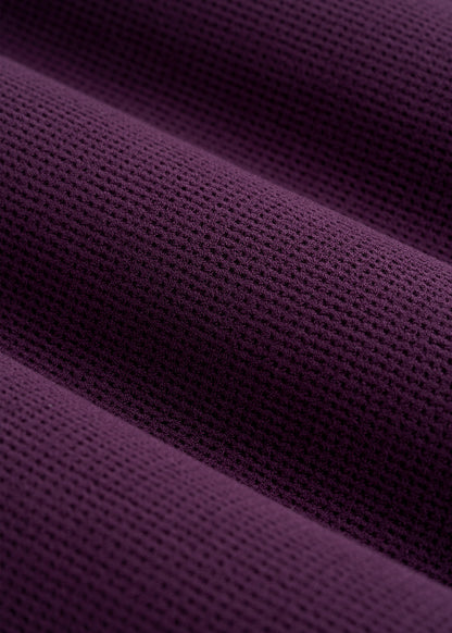 Mid-Rise Waffle Wide-Leg Pants for Tall Women in Aubergine