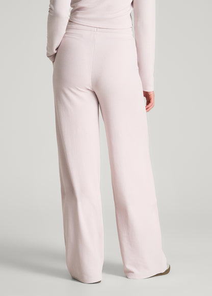 Mid Rise Waffle Wide Leg Pant for Tall Women in Grey Lilac