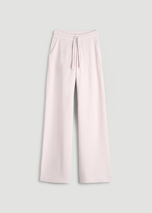 Mid Rise Waffle Wide Leg Pant for Tall Women in Grey Lilac