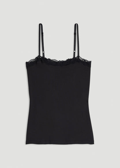 Modal Cami with Lace for Tall Women in Black