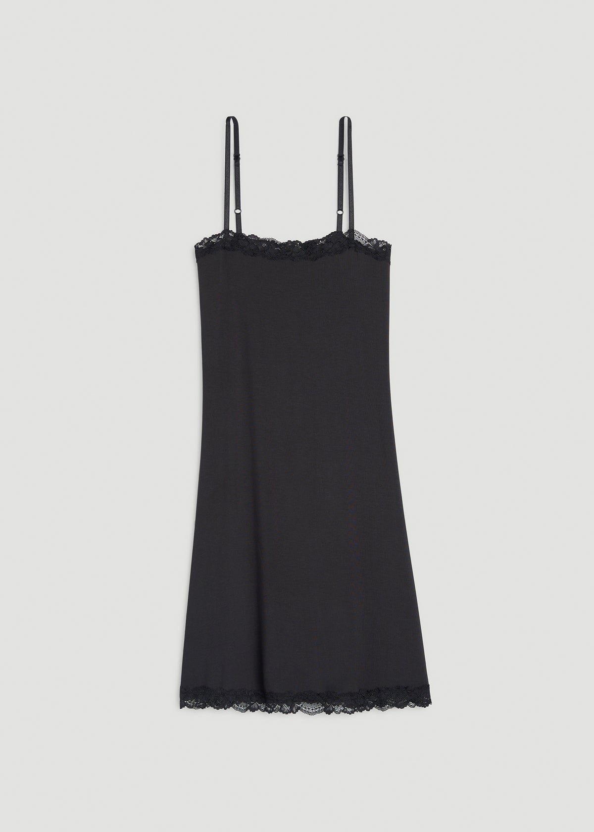 Modal Pajama Slip Dress for Tall Women in Black