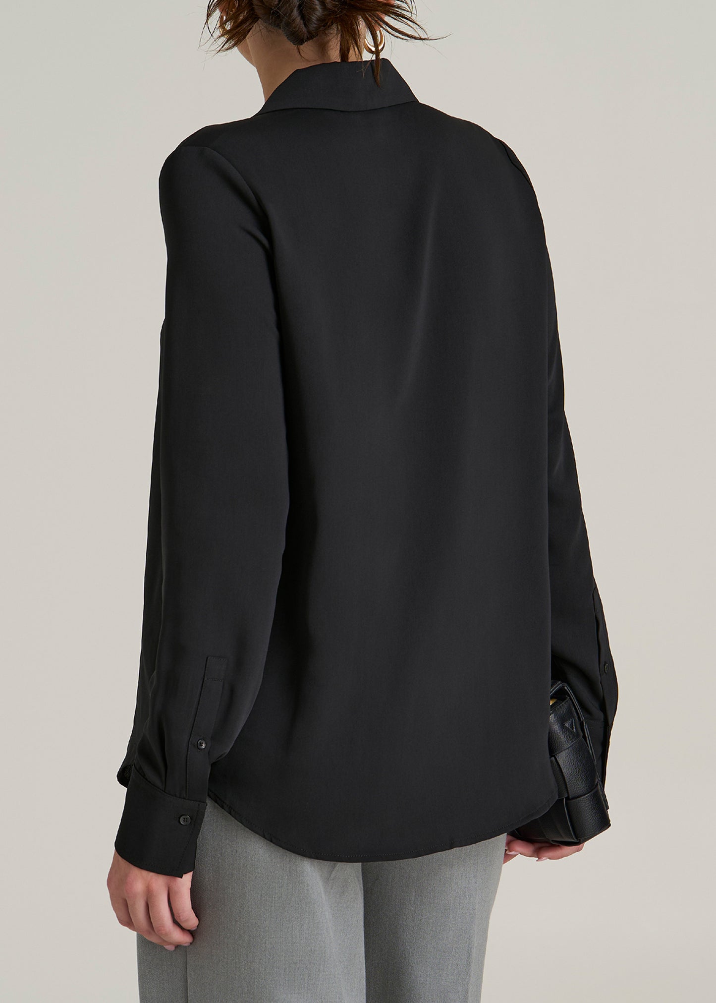 Notch Collar Tall Women's Blouse in Black