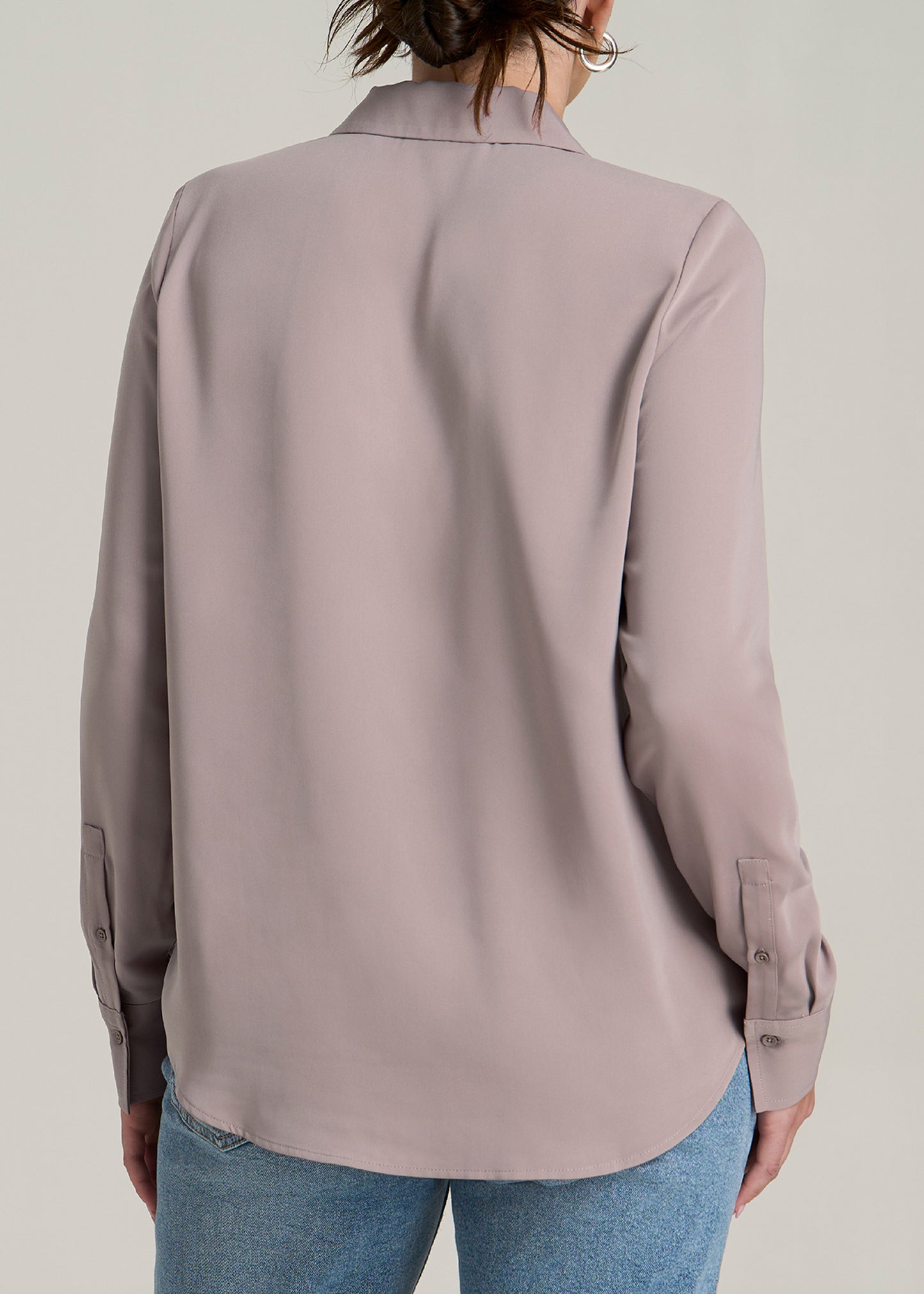 Notch Collar Tall Women's Blouse in Truly Taupe