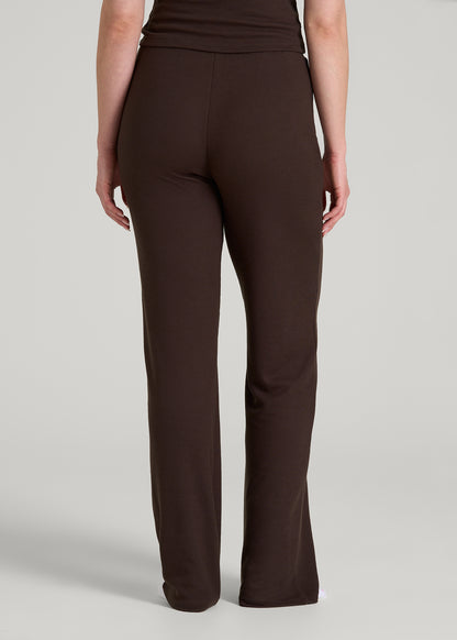Open-Bottom Waffle Lounge Pants for Tall Women in Espresso