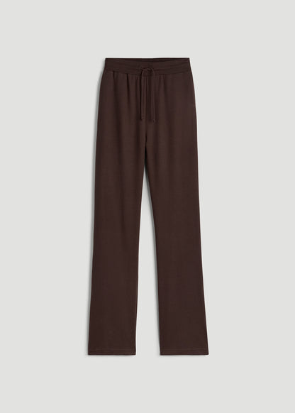 Open-Bottom Waffle Lounge Pants for Tall Women in Espresso