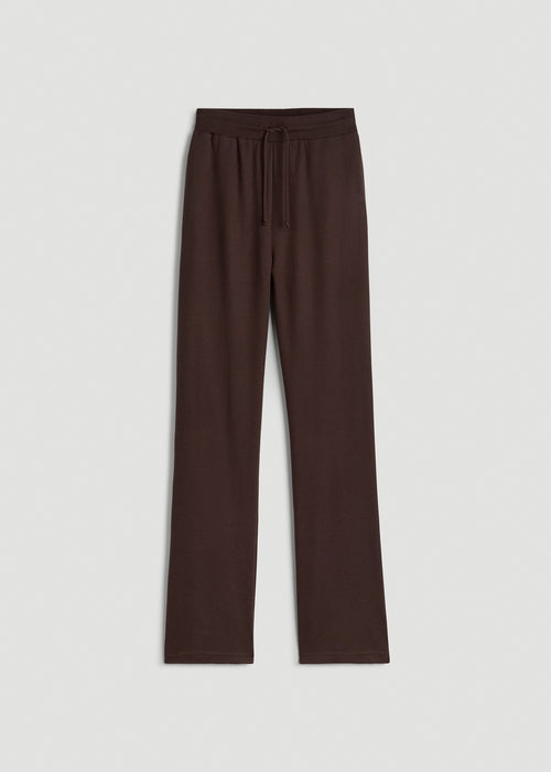 Open-Bottom Waffle Lounge Pants for Tall Women in Espresso