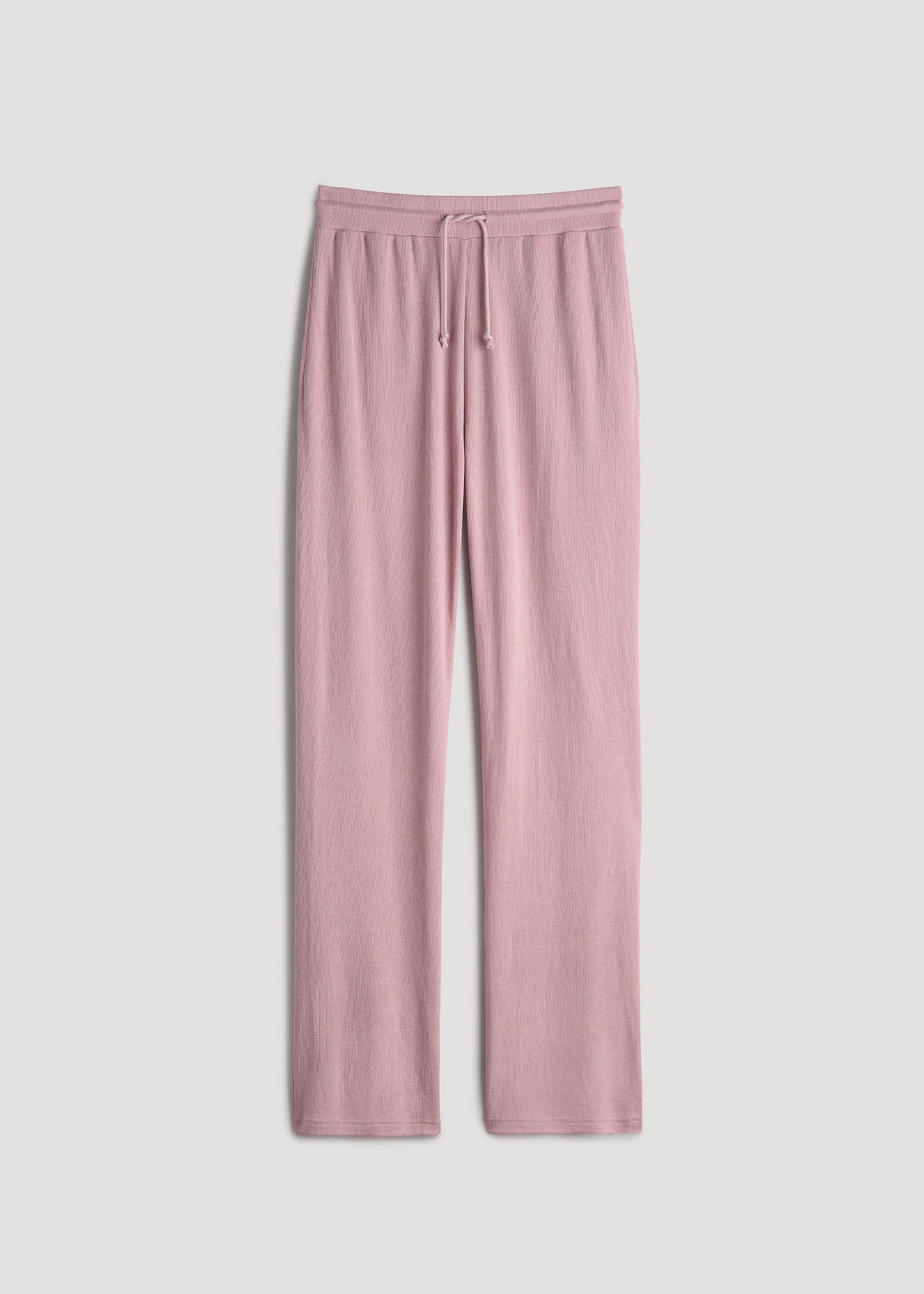 Open-Bottom Waffle Lounge Pants for Tall Women in Pink Peony