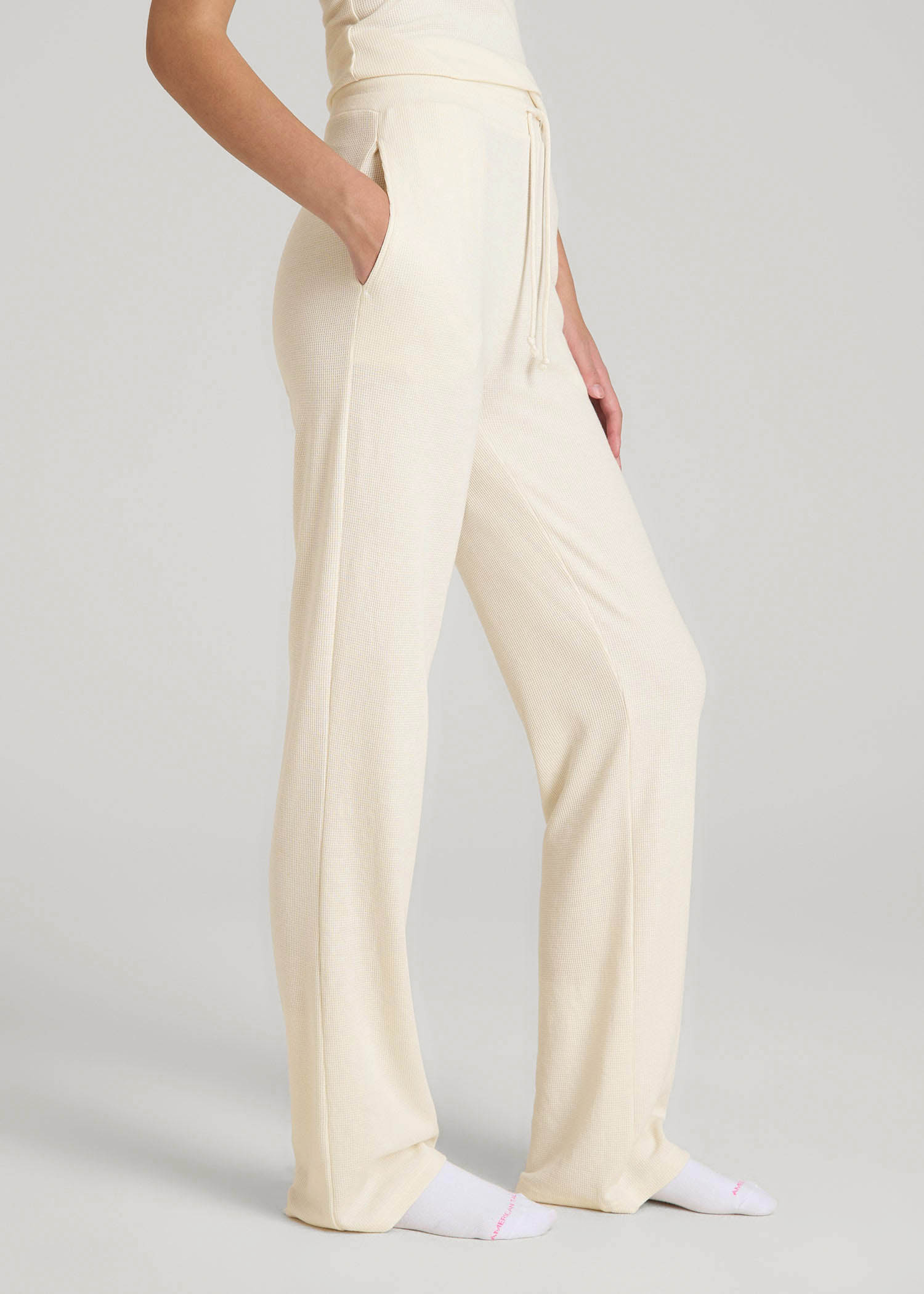 Open-Bottom Waffle Lounge Pants for Tall Women | American Tall