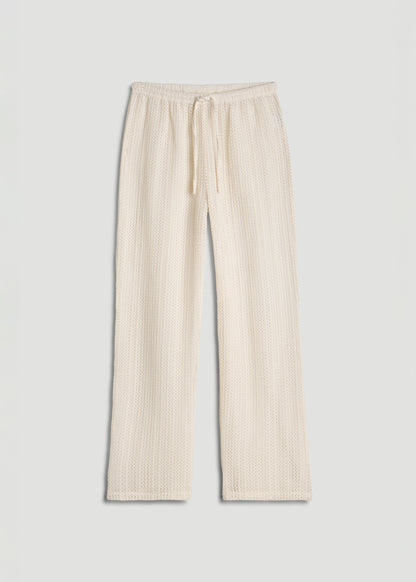 Openwork Knit Pants for Tall Women in Natural