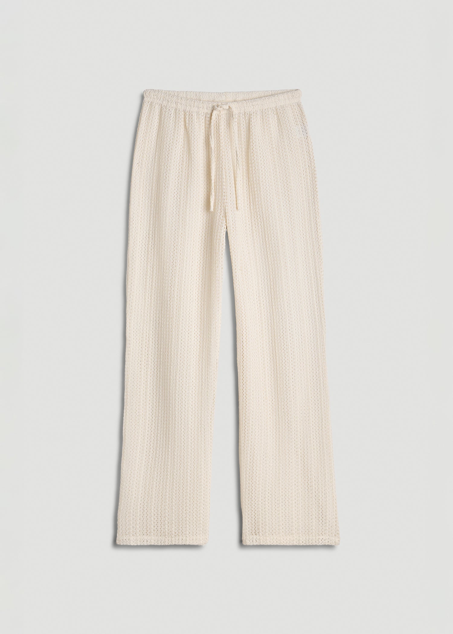 Openwork Knit Pants for Tall Women in Natural