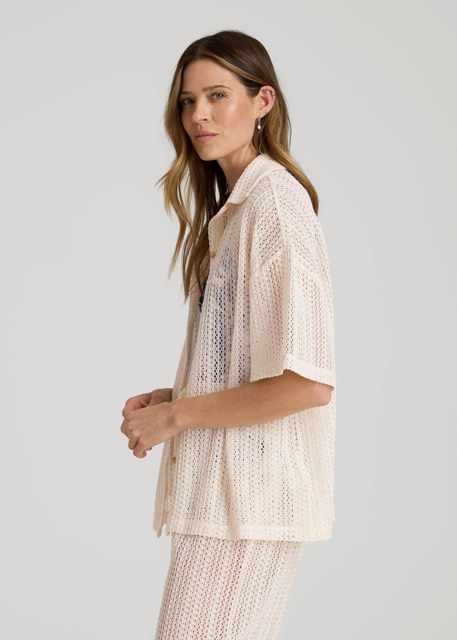 Openwork Loose Knit Top for Tall Women | American Tall