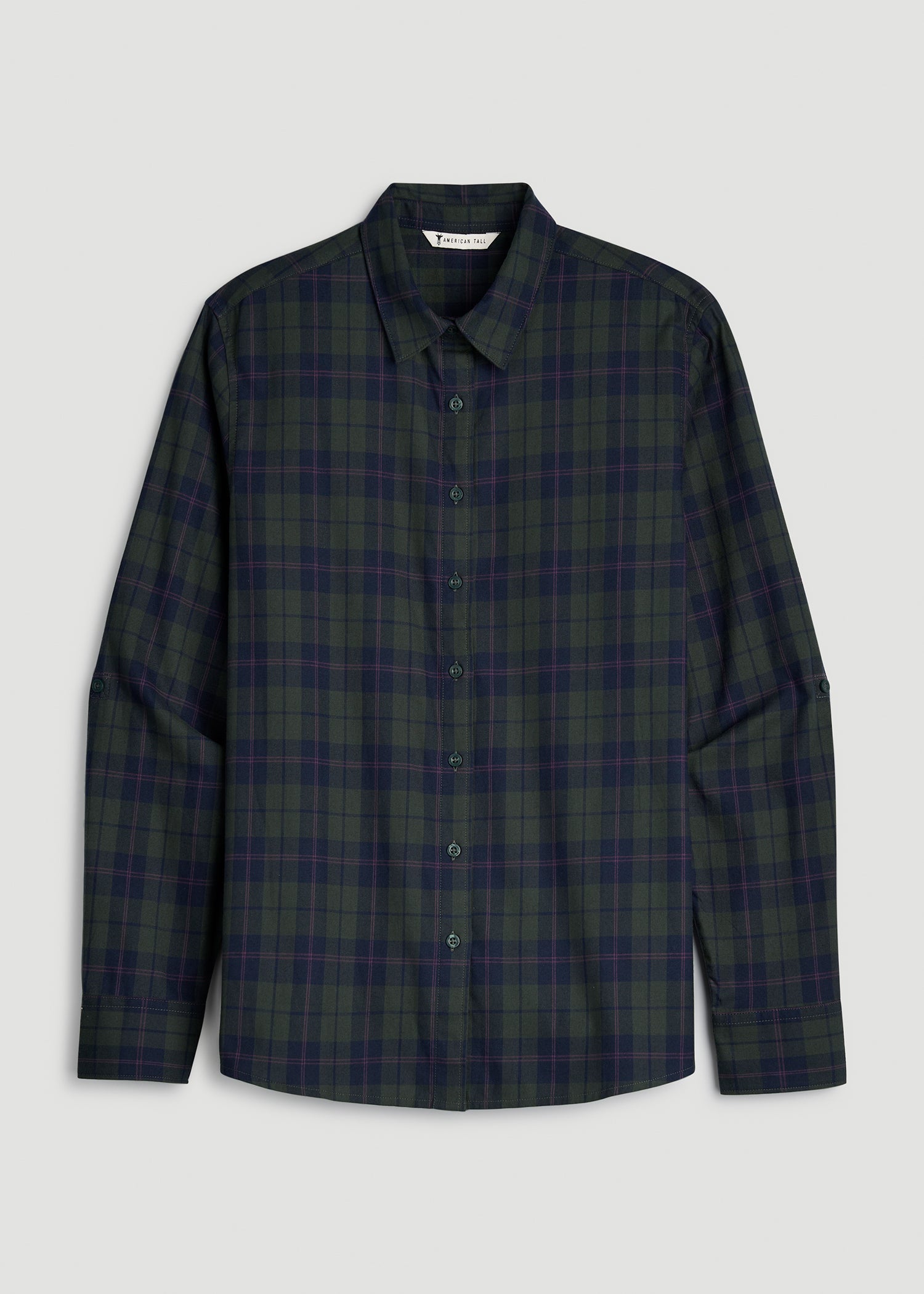 Oversized Flannel Shirt for Tall Women in Boreal Forest Plaid
