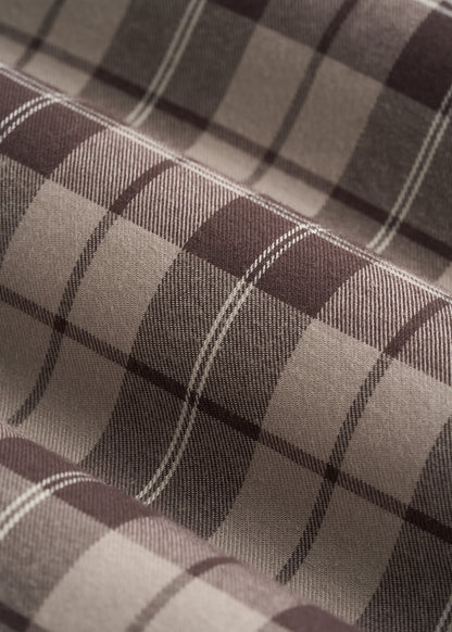 Oversized Flannel Shirt for Tall Women in Espresso Rock Plaid