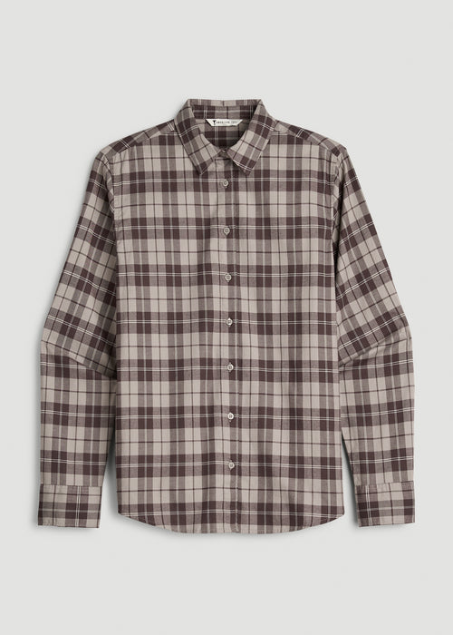 Oversized Flannel Shirt for Tall Women in Espresso Rock Plaid