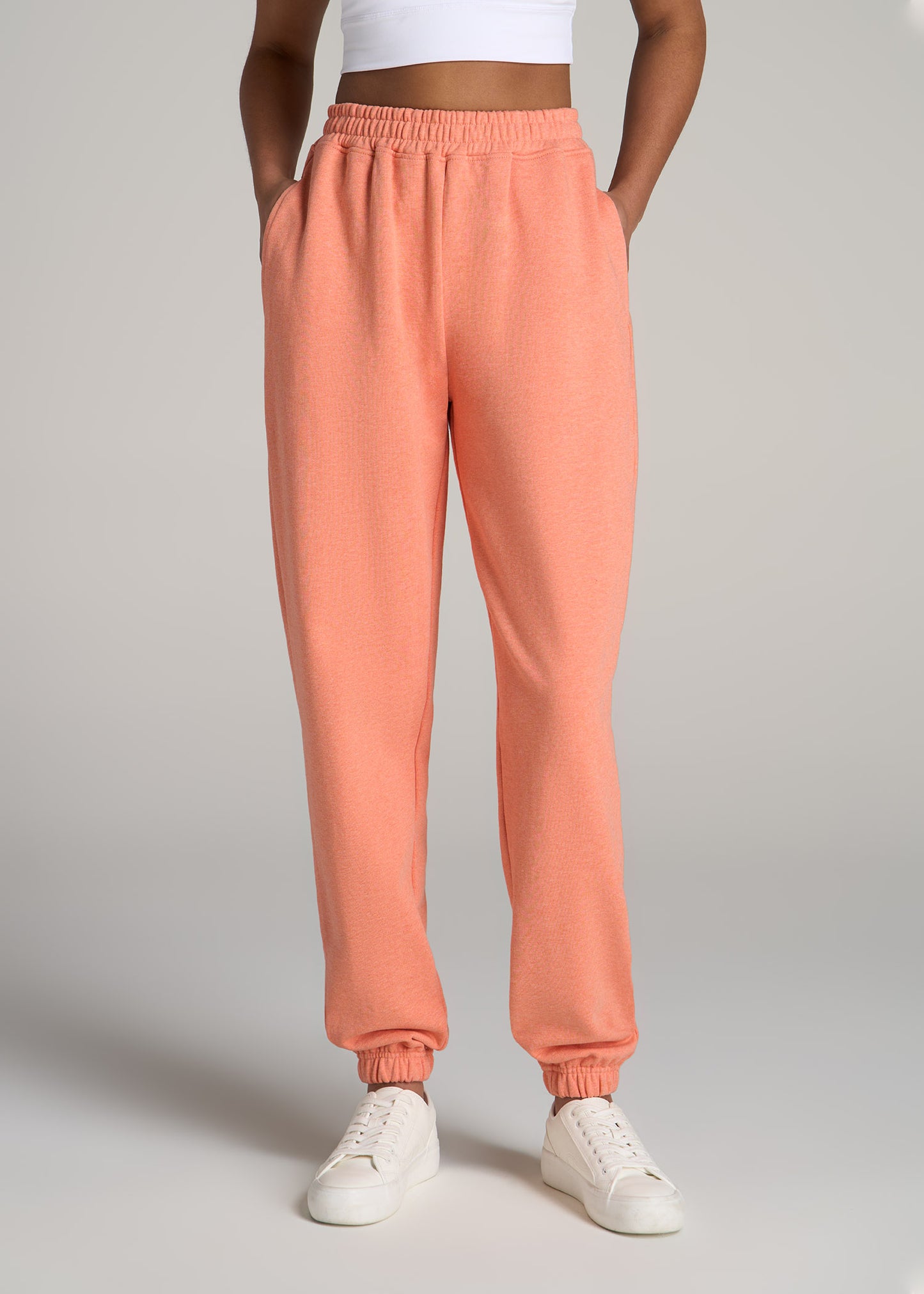 Wearever Oversized French Terry Joggers for Tall Women in Apricot Crush Mix