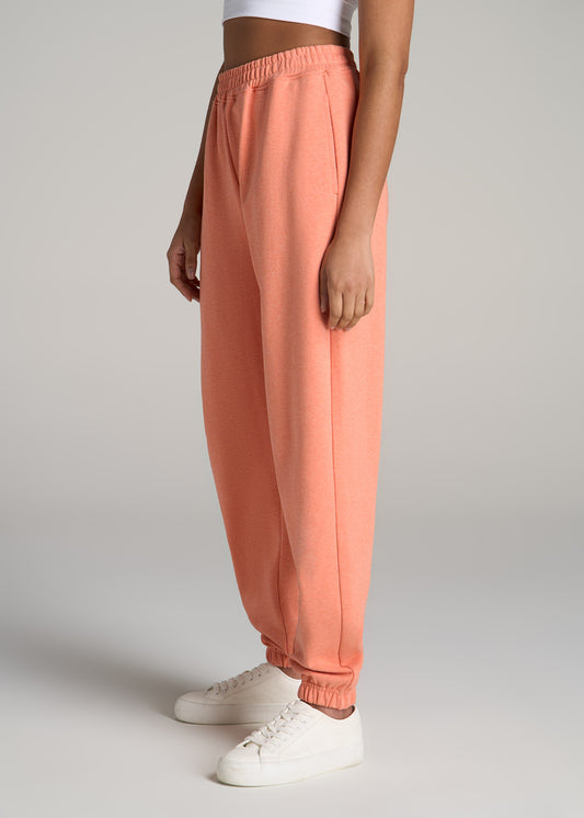 Wearever Oversized French Terry Joggers for Tall Women in Apricot Crush Mix