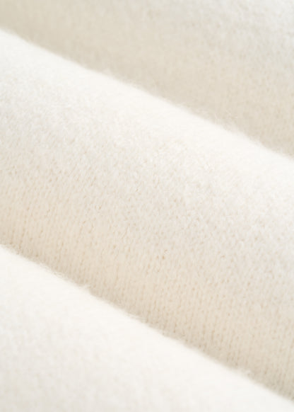 Oversized V-Neck Girlfriend Sweater for Tall Women in White Alyssum
