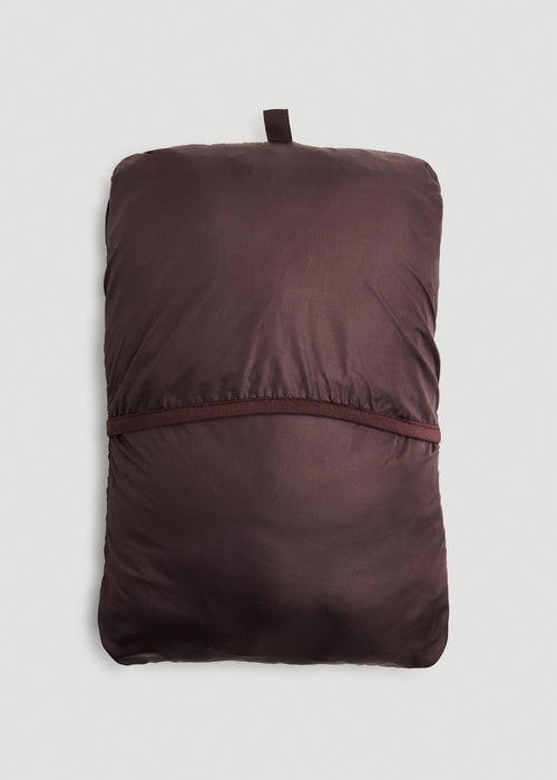 Packable Short Puffer Jacket for Tall Women in Oxblood