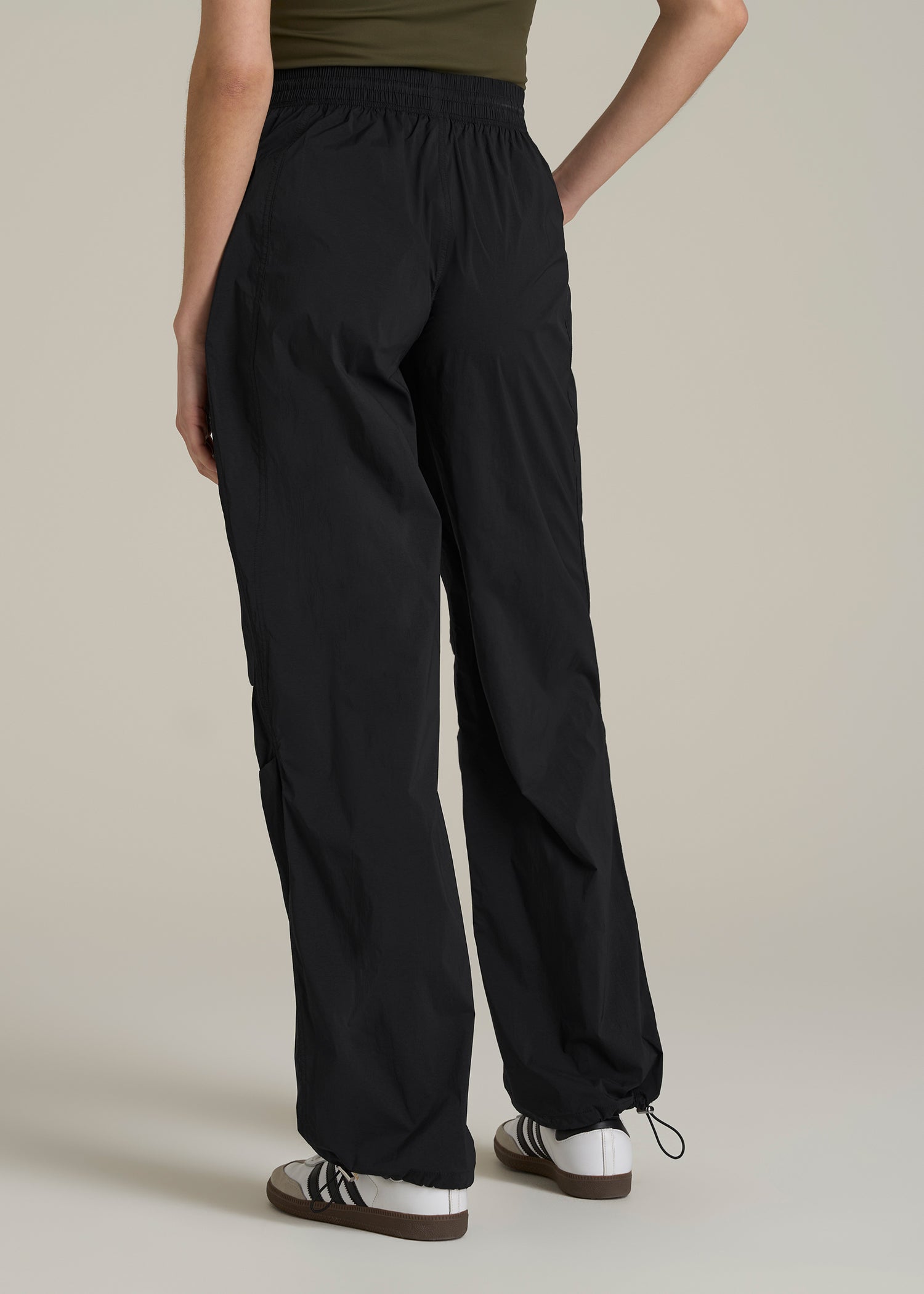 Parachute Jogger for Tall Women in Black