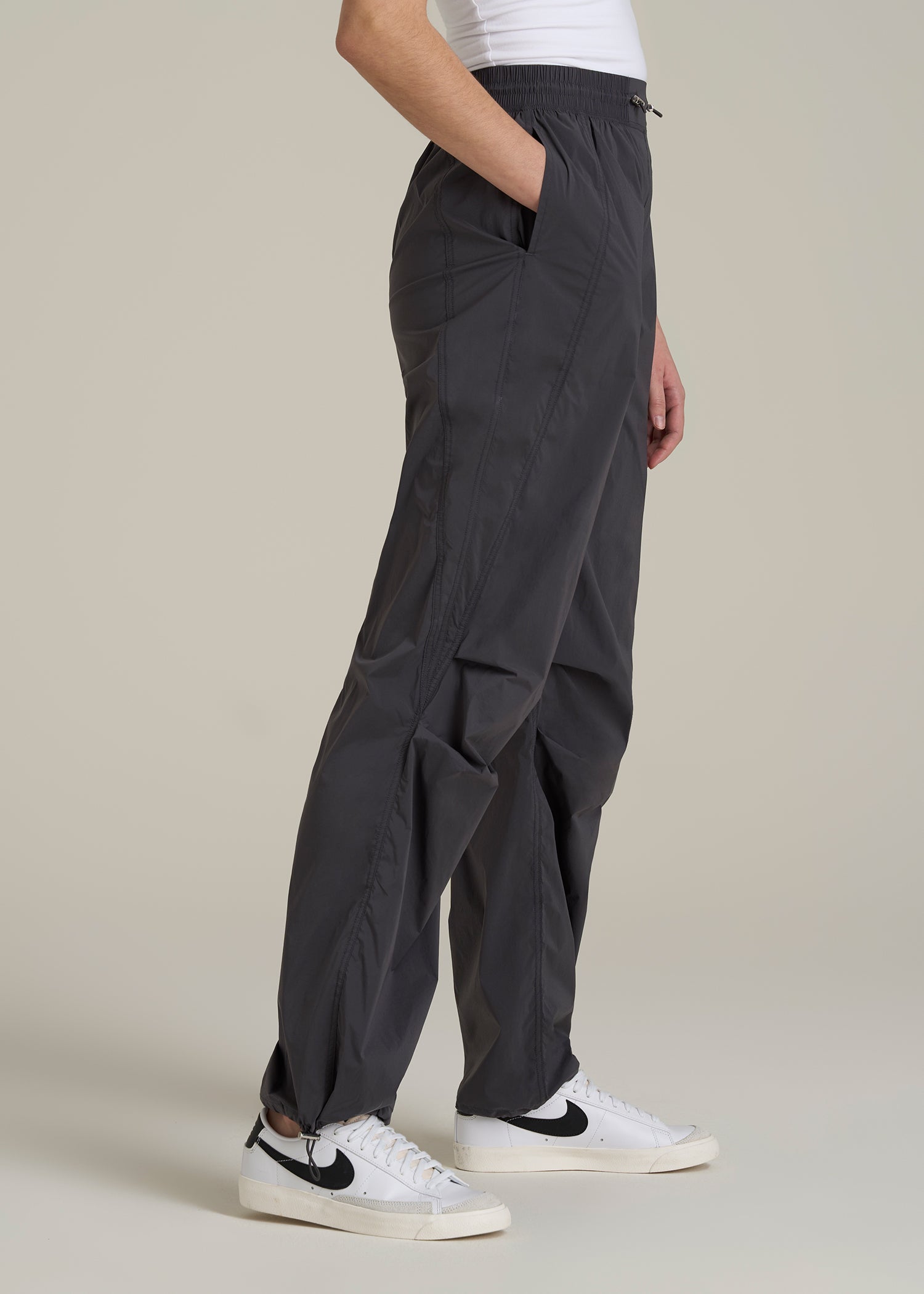Parachute Jogger for Tall Women in Dark Ash