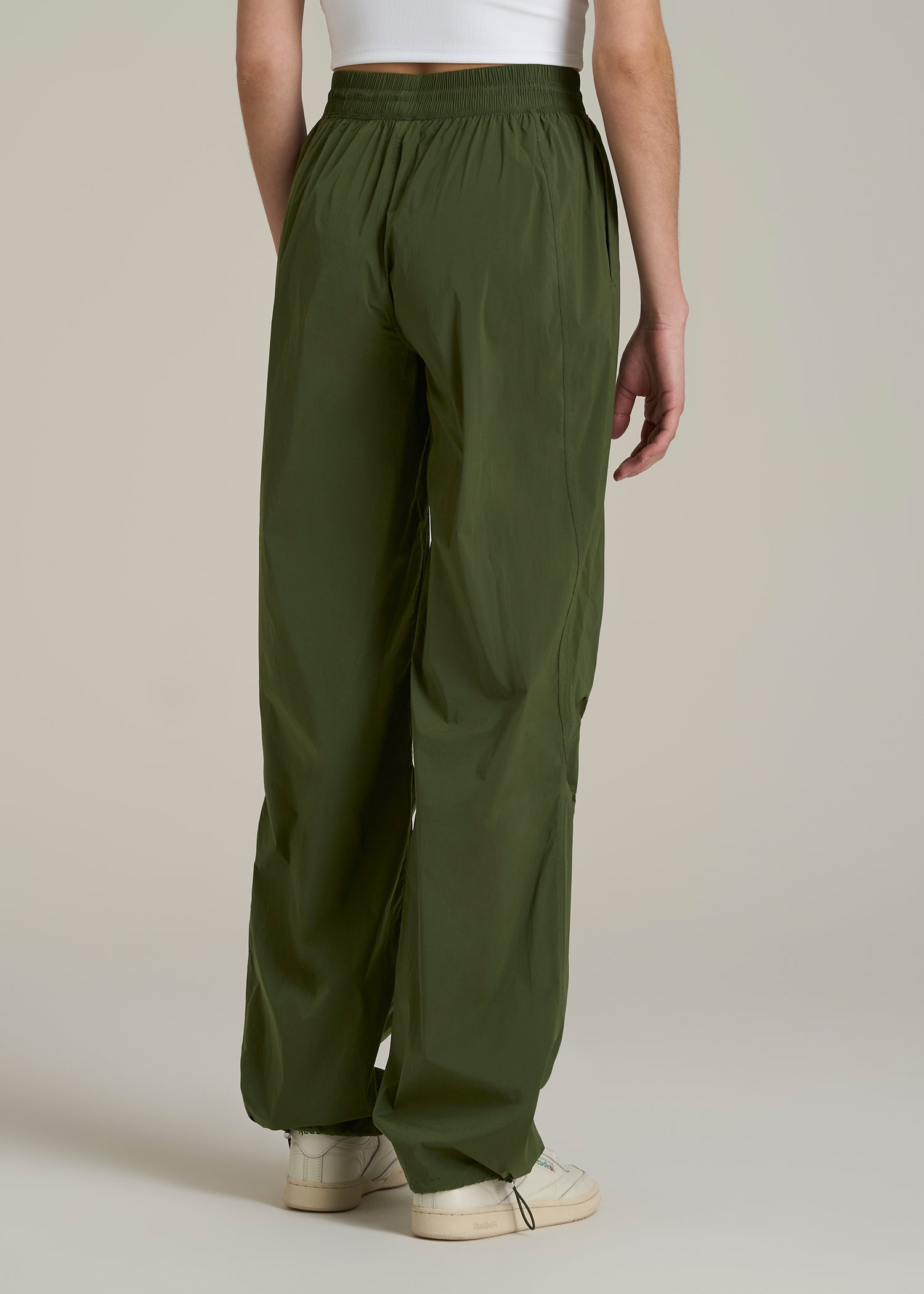 Parachute Jogger for Tall Women in Kale Green