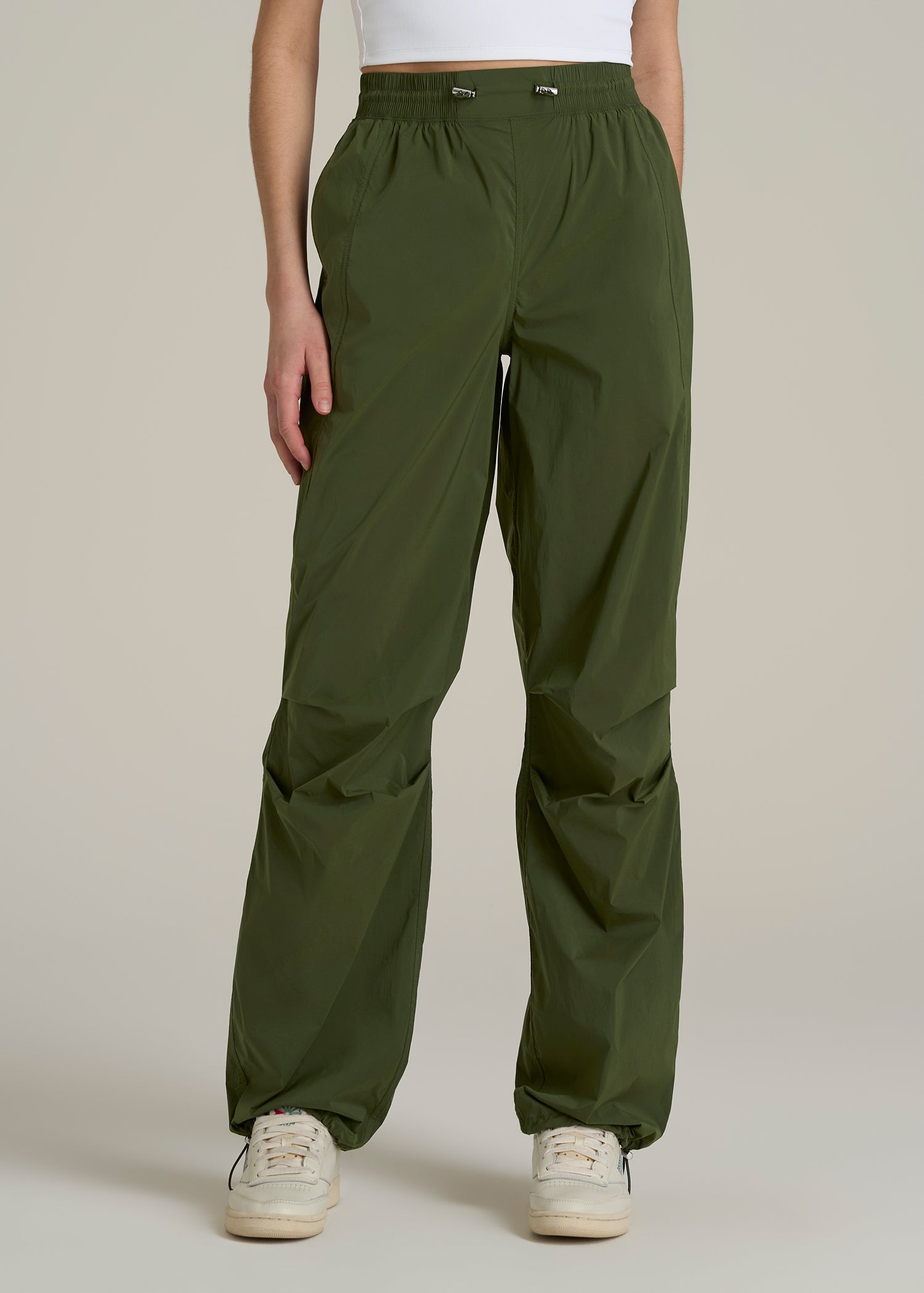 Parachute Jogger for Tall Women in Kale Green