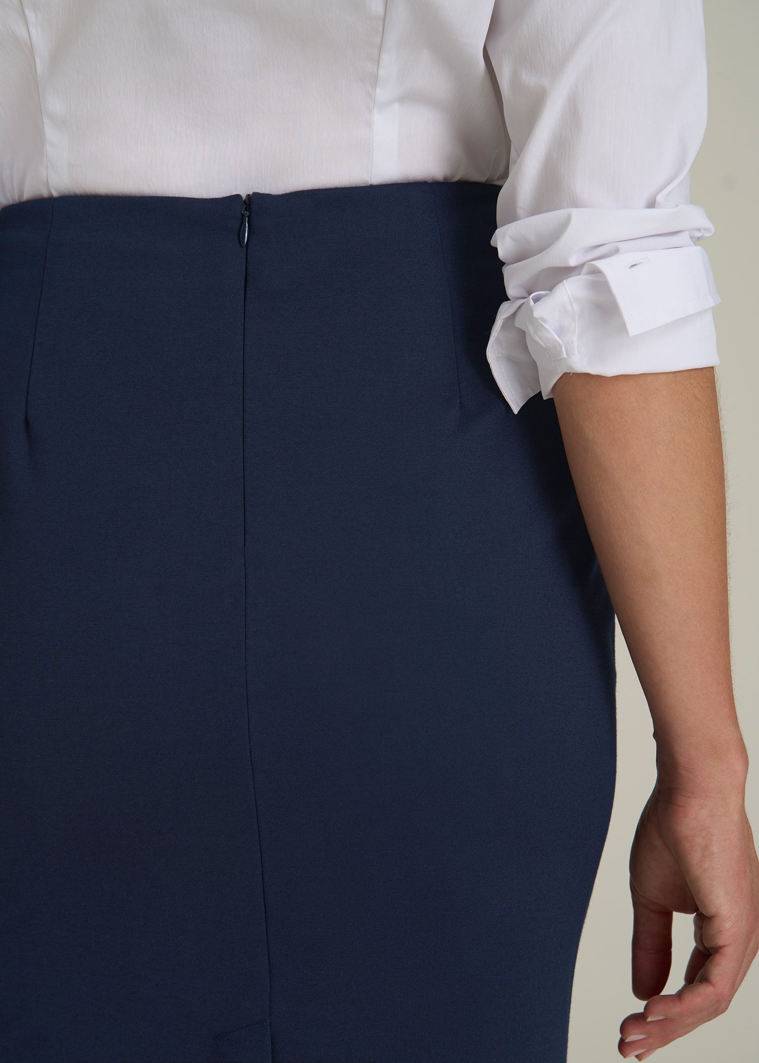 Freedom Flex Pencil Skirt for Tall Women in Navy