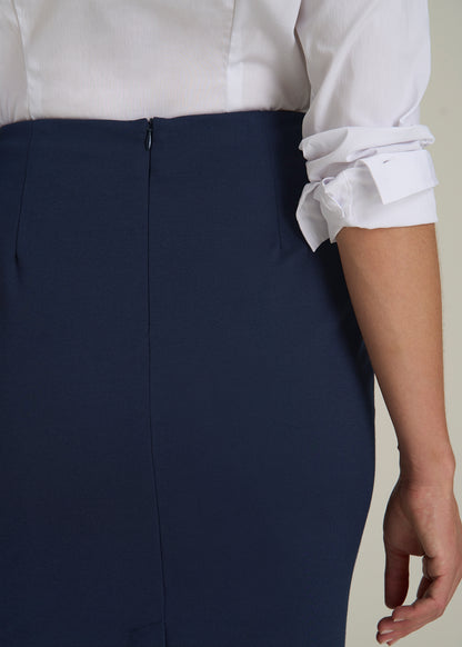 Freedom Flex Pencil Skirt for Tall Women in Navy