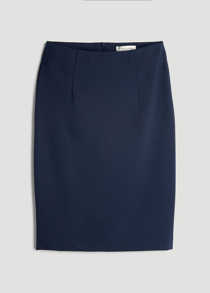 Freedom Flex Pencil Skirt for Tall Women in Navy