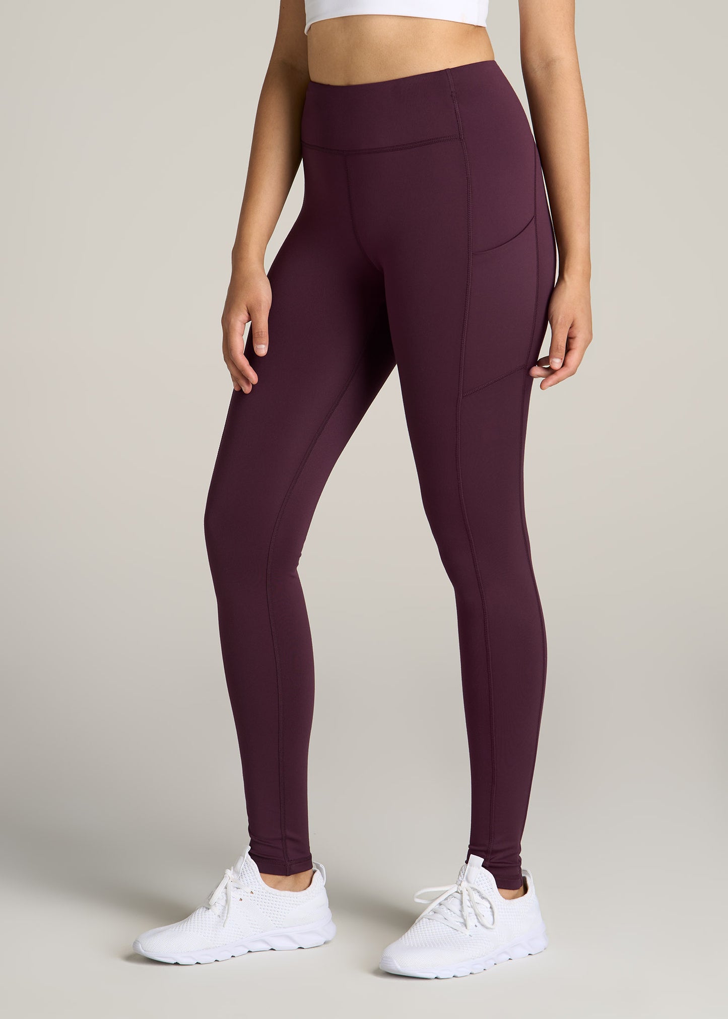 Women's Yoga Leggings with Side Pockets (2XL, Purple) at