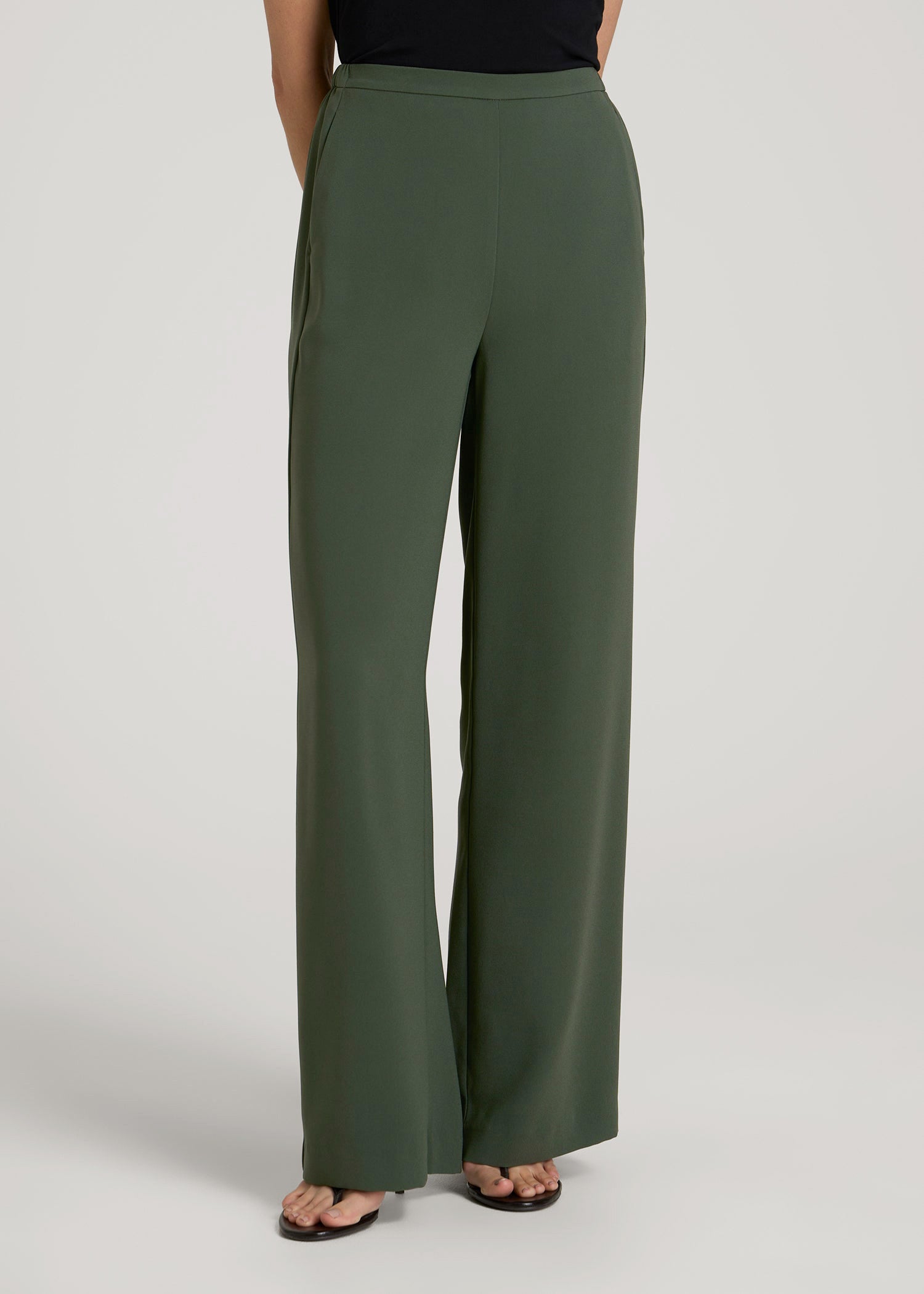 Pull-On Crepe Ultra Wide Pants for Tall Women | American Tall