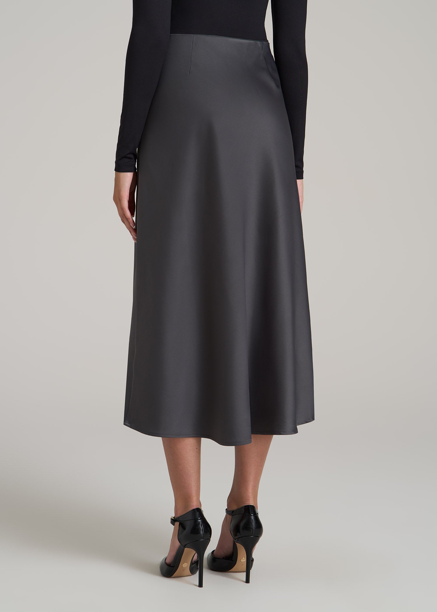 Pull On Satin Midi Skirt for Tall Women | American Tall