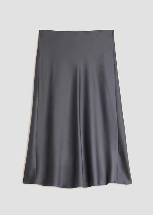 Pull On Satin Midi Skirt for Tall Women American Tall