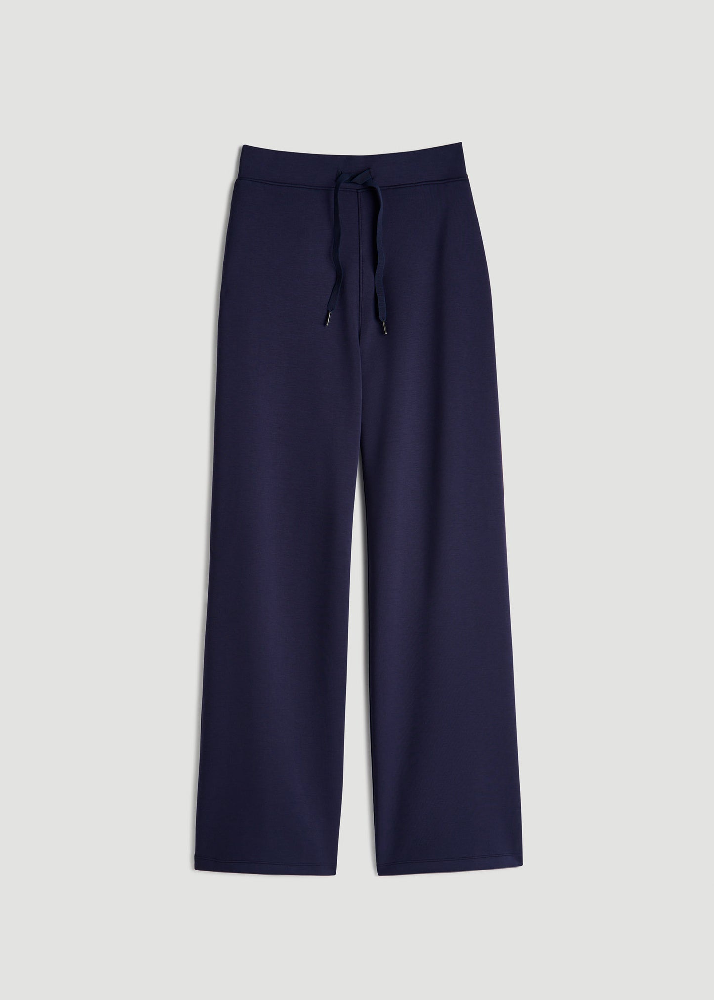 Pull-On Tie Waist Wide Leg Pants for Tall Women in Navy