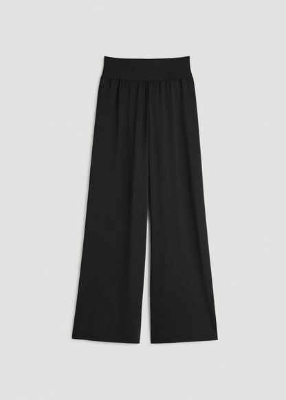 Pull On Breezy Wide Leg Pants for Tall Women in Black