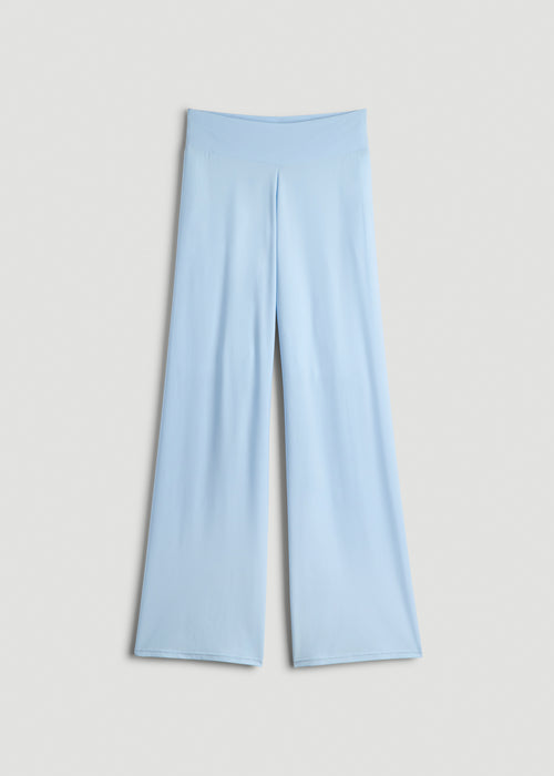 Pull On Breezy Wide Leg Pants for Tall Women in Ice Blue