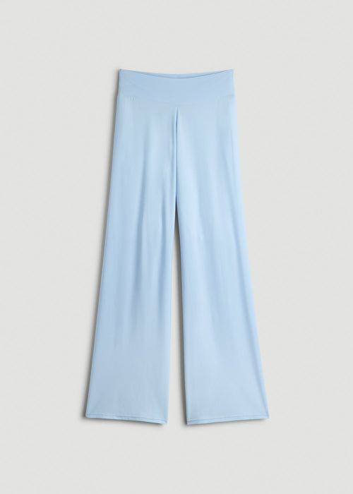 Pull-On Breezy Wide Leg Pants for Tall Women in Ice Blue
