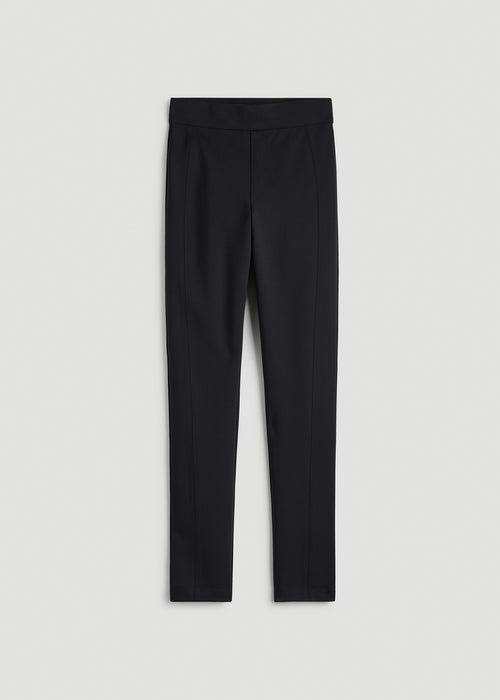Pull-On Slim Dress Pants for Tall Women in Black