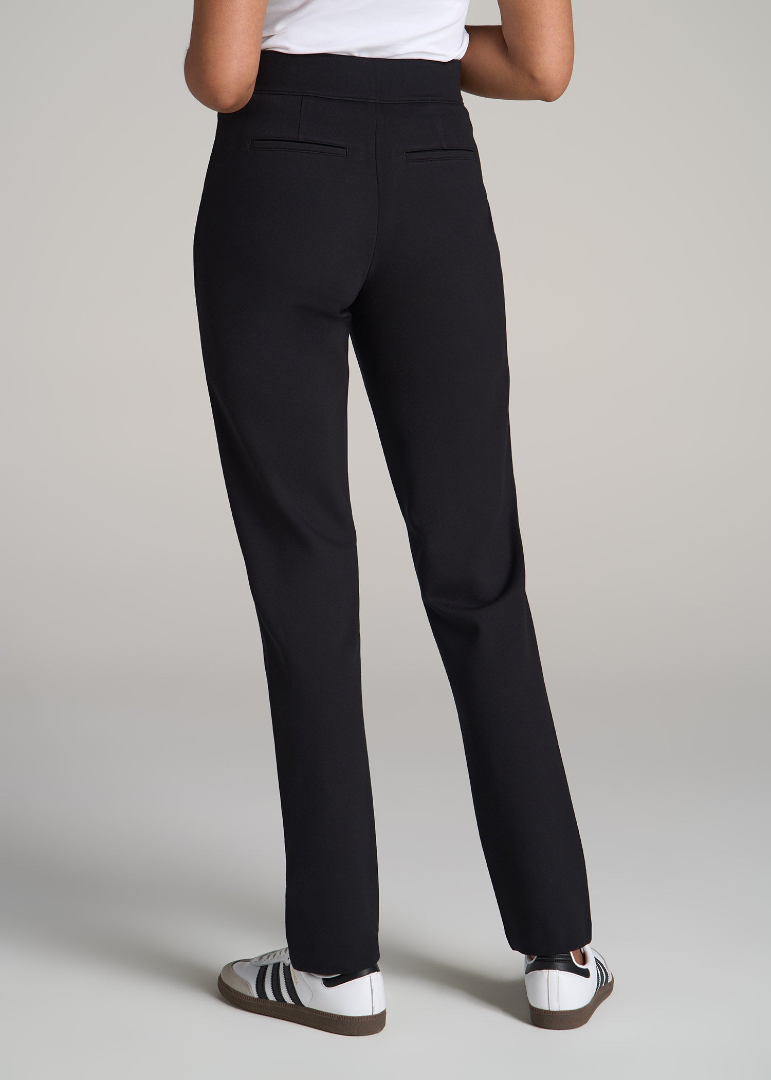 Pull-On Slim Dress Pants for Tall Women in Black – American Tall