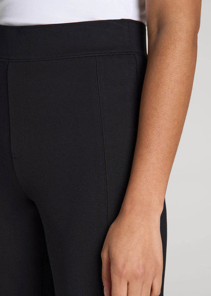 Pull-On Slim Dress Pants for Tall Women in Black
