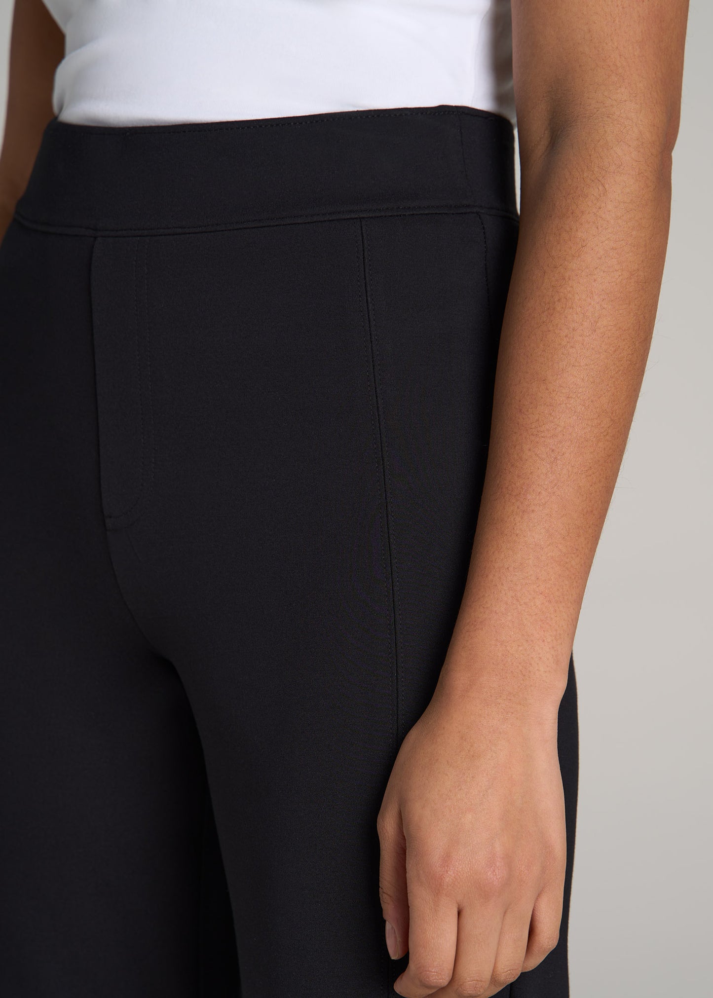 Pull-on Slim Dress Pants for Tall Women in Black