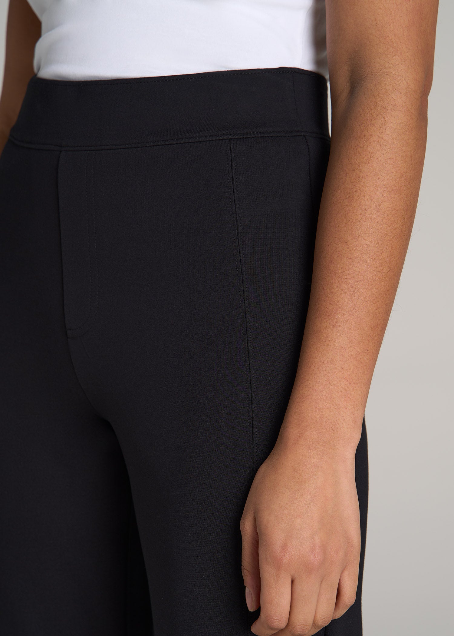 Pull-on Slim Dress Pants for Tall Women in Black