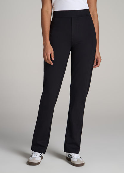 Pull-On Slim Dress Pants for Tall Women in Black
